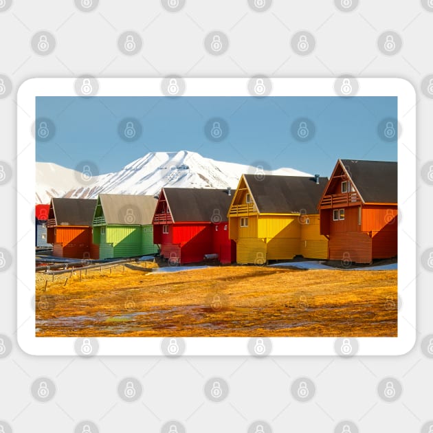 Colourful Houses in Longyearbyen, Arctic Svalbard Sticker by MartynUK